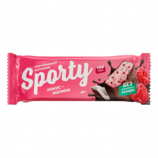 Протеиновый  батончик глазир.Sporty Кокос-Малина 40 гр Спорти