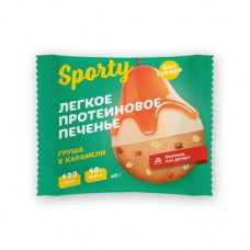 Печенье протеиновое легкое Sporty Груша в карамели 40 гр Спорти