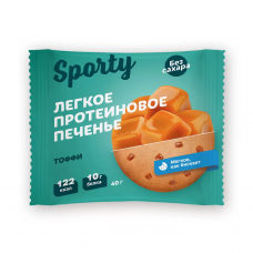 Печенье протеиновое легкое Sporty Тоффи 40 гр Спорти