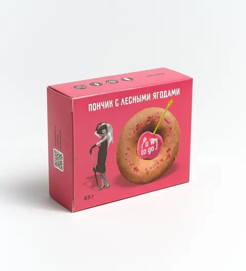 Пончик с лесными ягодами 65 гр RAW TO GO