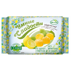 Мармелад со стевией Лимон 200 гр Умные Сладости