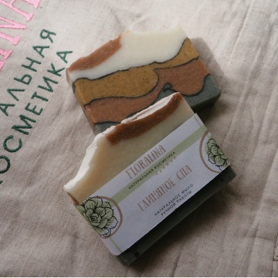 Натуральное мыло Глиняное спа брусок 115 гр Флоралина от Экомаркет "Овсянка"