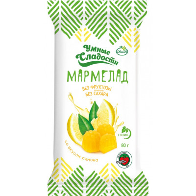 Мармелад желейно-формовой Лимон 80 гр Умные Сладости  от Экомаркет "Овсянка"